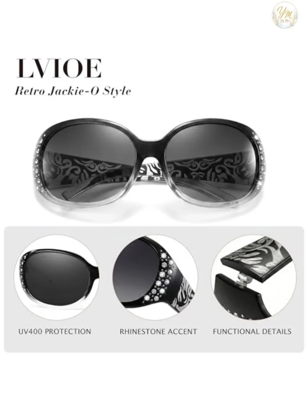 Polarized Sunglasses for Women Rhinestone Wrap Around Shades